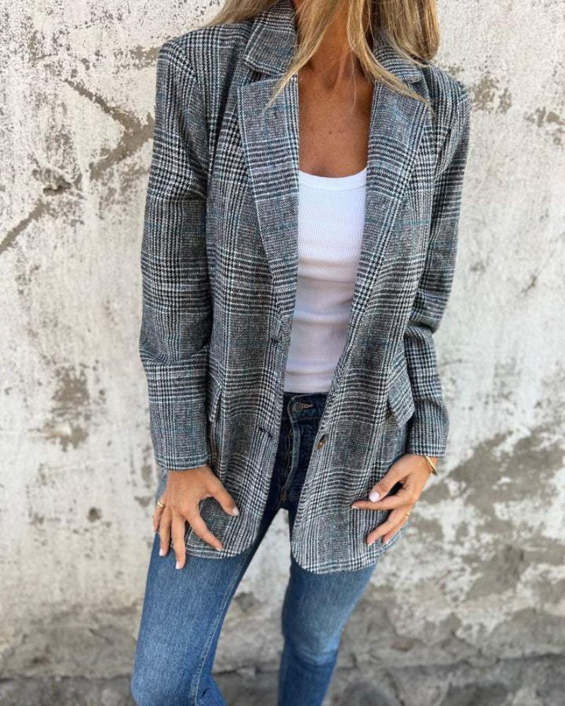 Abby - Classic Checkered Blazer