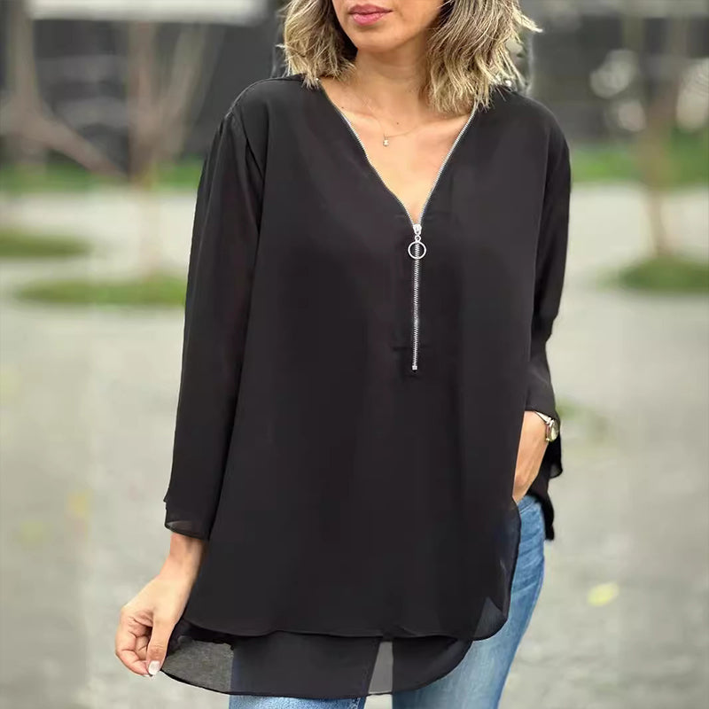 Heidi - Stylish V-Neck Flowy Top