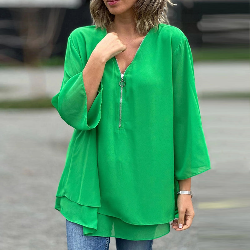 Heidi - Stylish V-Neck Flowy Top