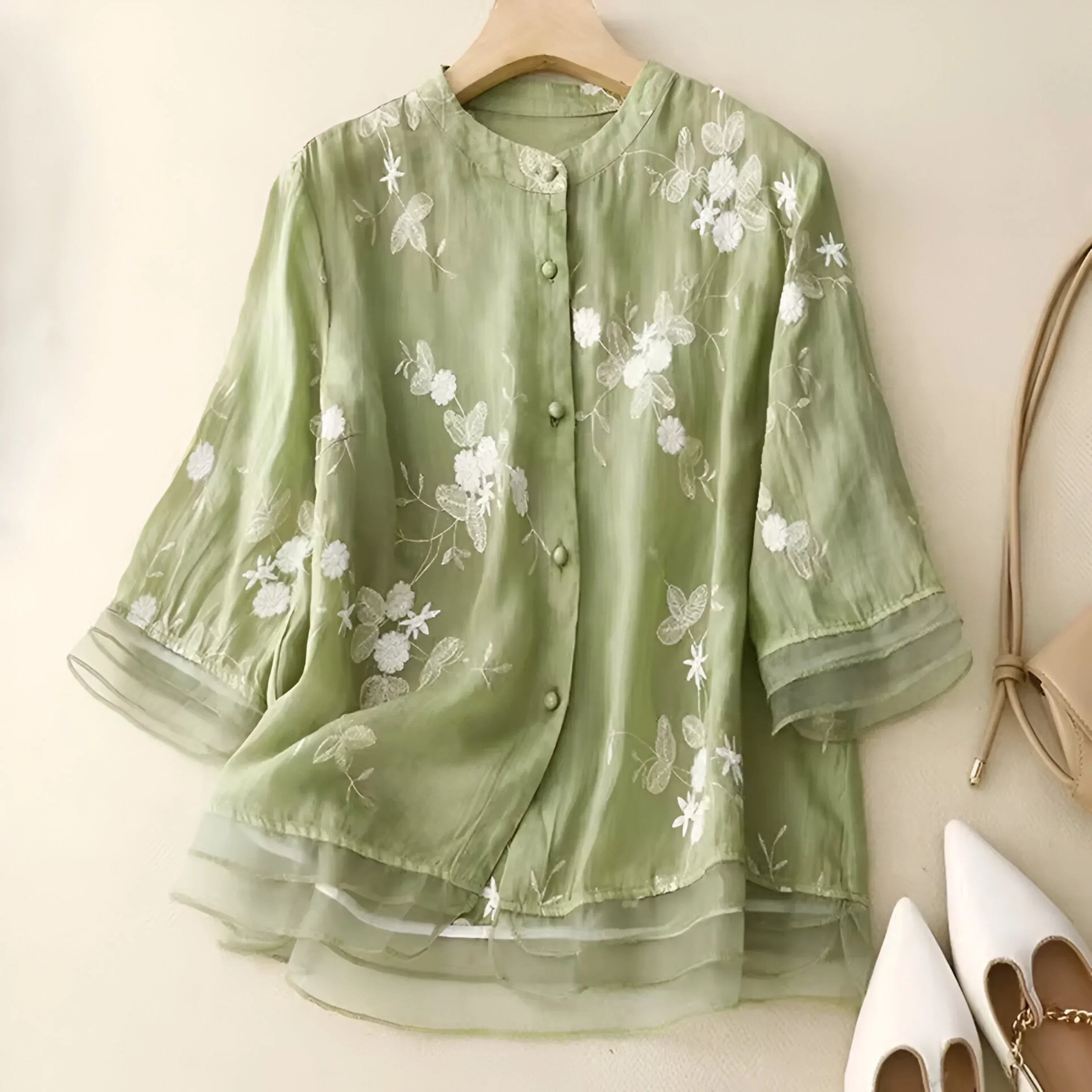 Marie - Floral Button Blouse