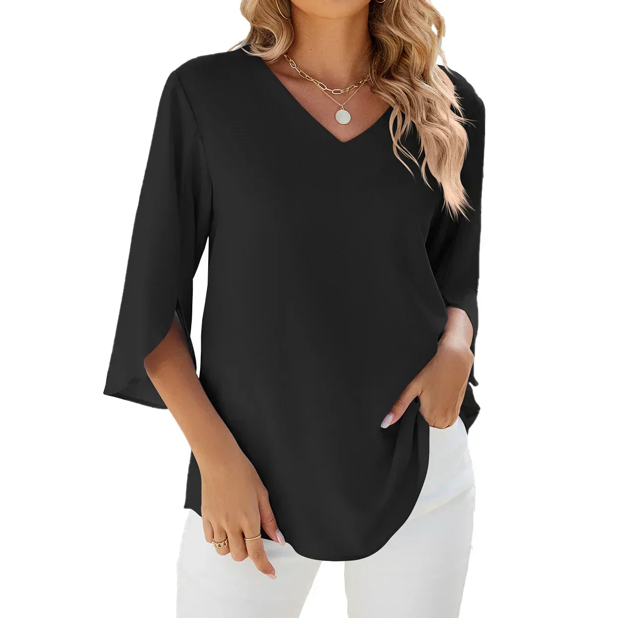 Cara - Stylish V-neck Blouse