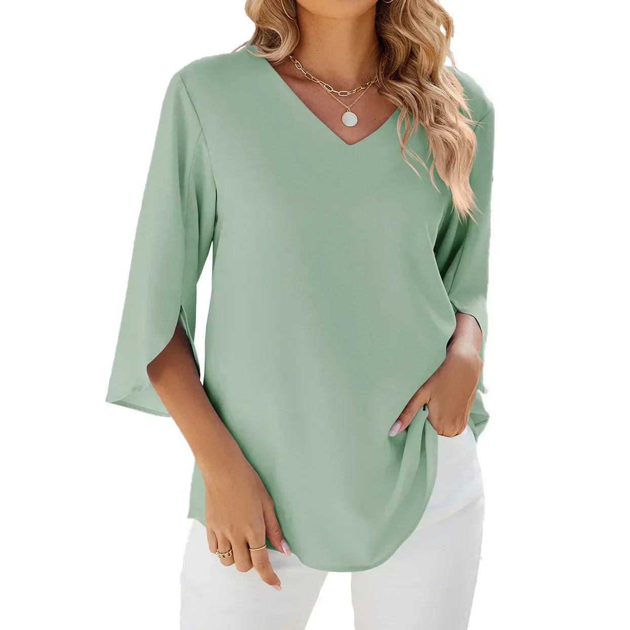 Cara - Stylish V-neck Blouse